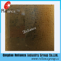 Silver /Golden Etched Glass/ Designed Decorative Glass / Hotel Decoration Glass/ Acid Etched Decorative Glass